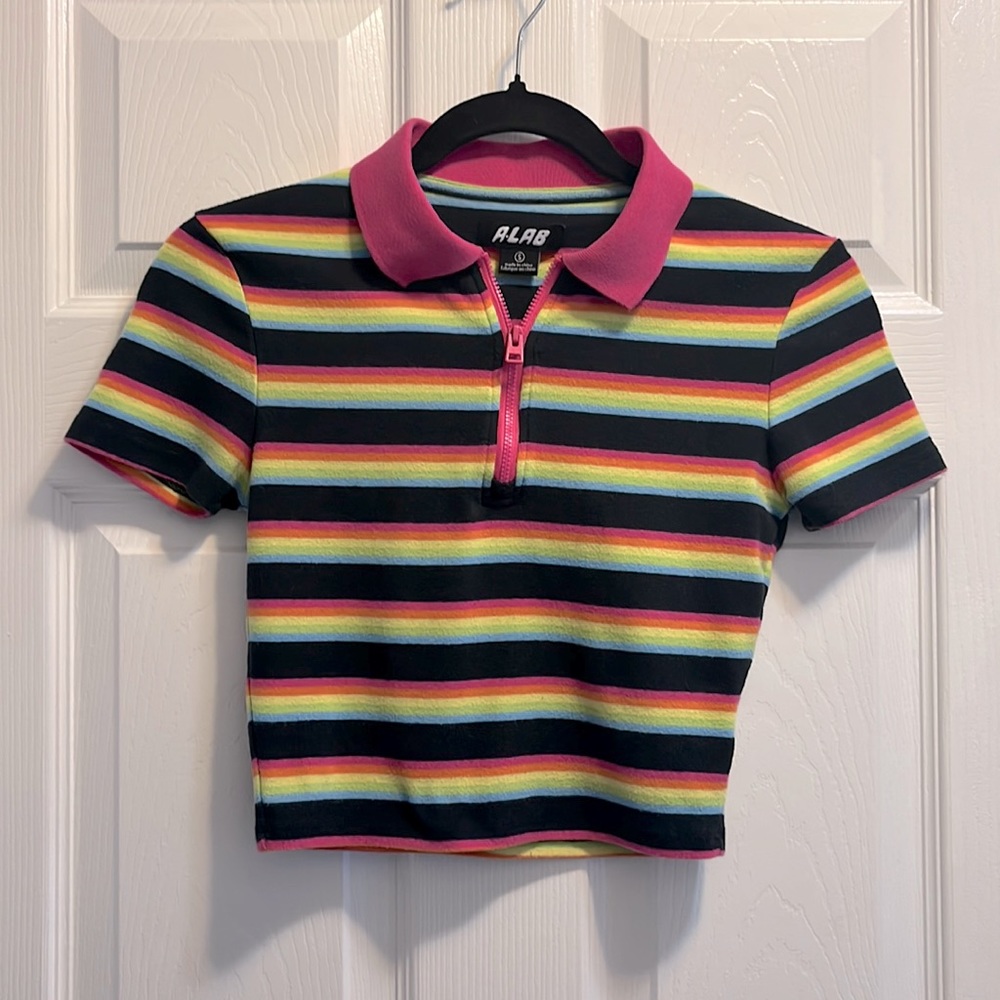A-Lab 1/2 Zip Cropped T-shirt